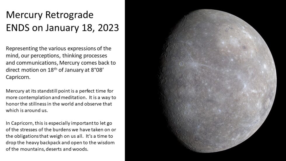 Mercury Stations Direct January 18, 2023 InSpiral Nexus